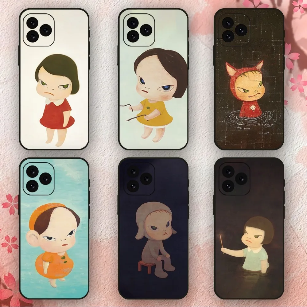 Art Yoshitomo Nara Phone Case For iPhone 11 12 13 14 15 Mini Plus Pro Xs Max X S Plus XR Shell