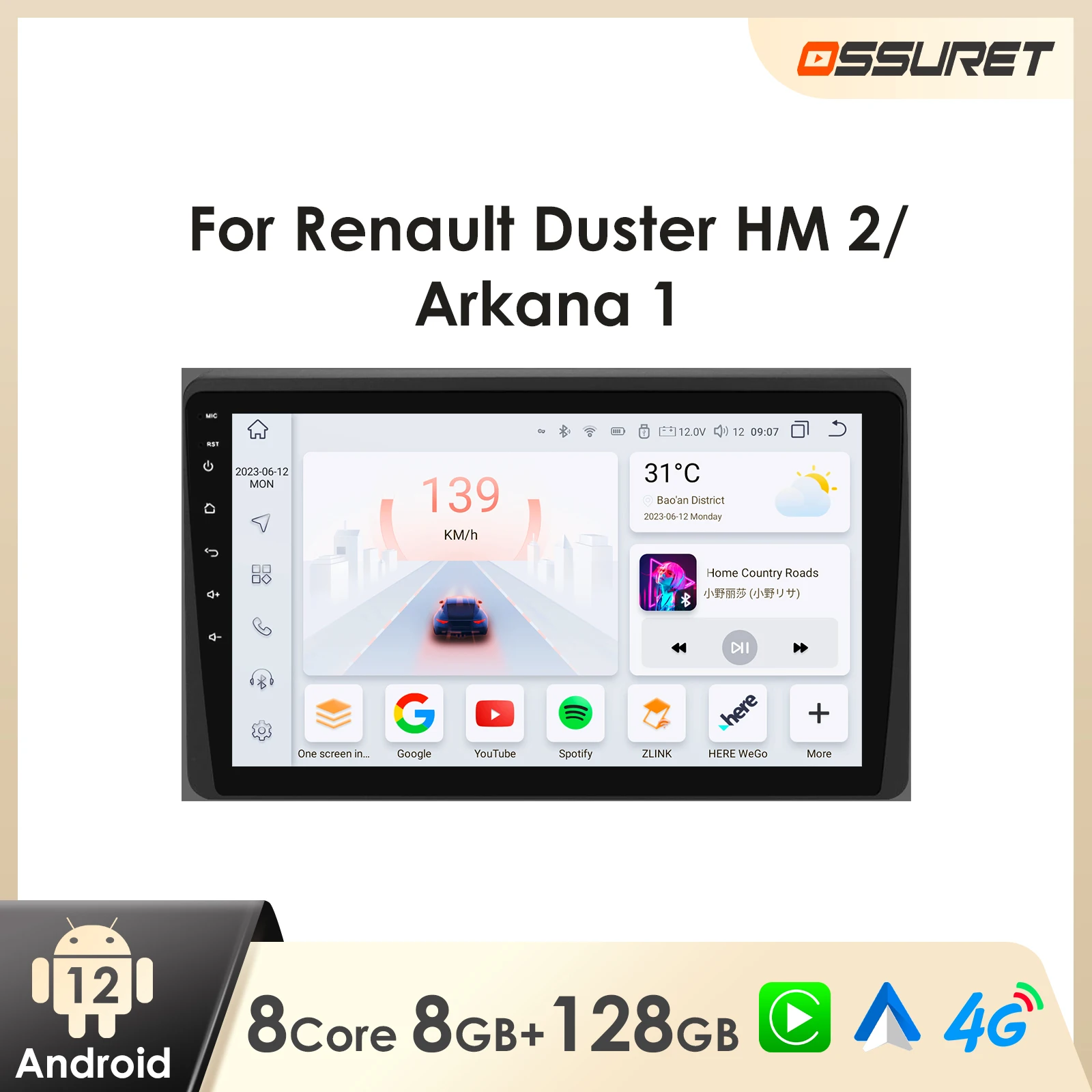 Android Car Radio for Renault Arkana 1 Duster HM Car Stereo Multimedia Android Auto Carplay 7862 Car Intelligent Screen Player