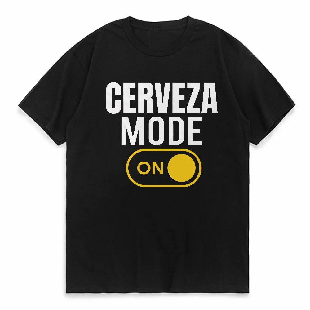 Fashion Casual T-shirt CERVEZA MODE ON Print Men Tshirts Trendy Tee Top Clothes for Summer Drinking Beer T Shirt Fashion Tops