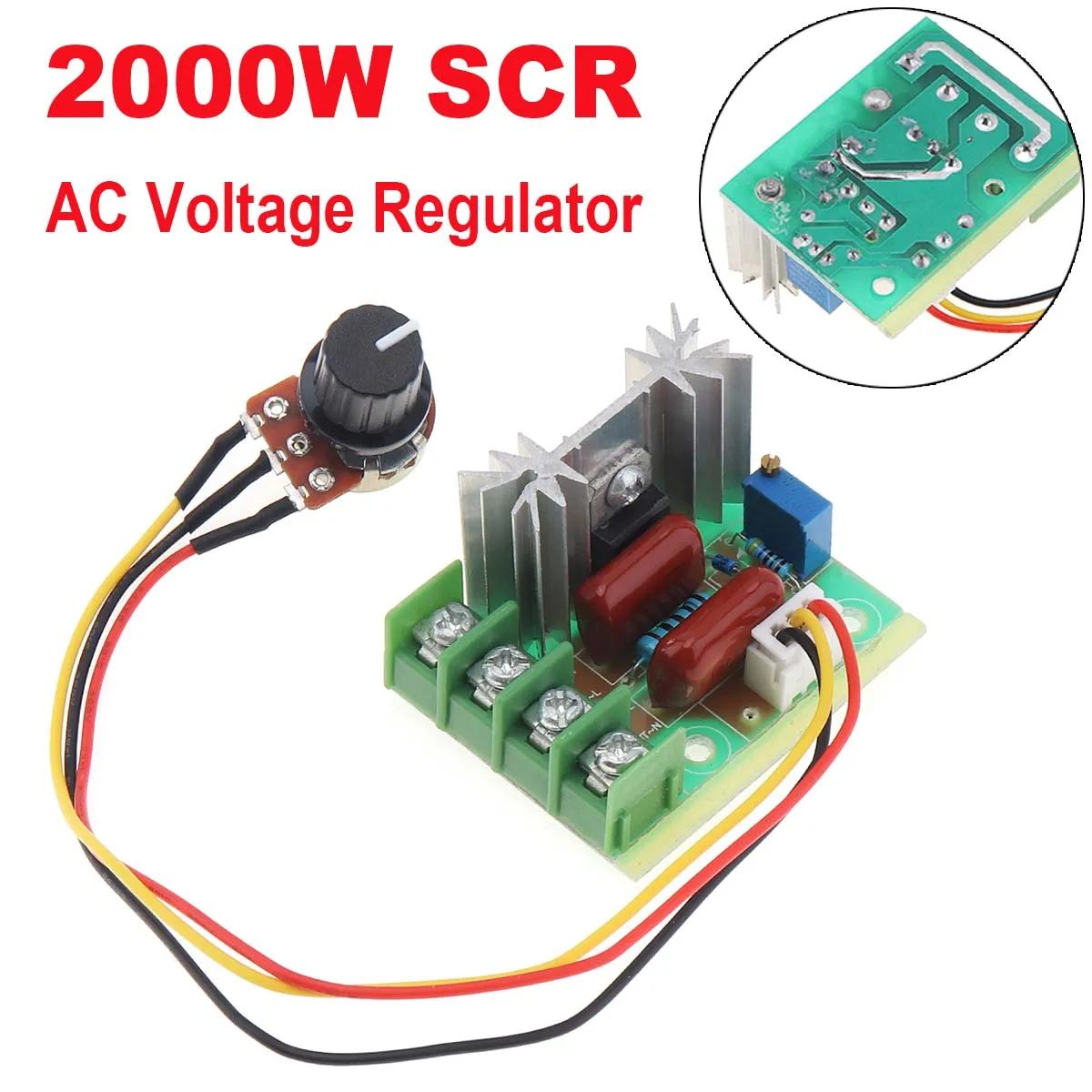 Controlador de velocidade do motor 2000w 220v, dimmer eletrônico sem escova, interruptor de controle de temperatura, regulador de tensão ac para motor ac