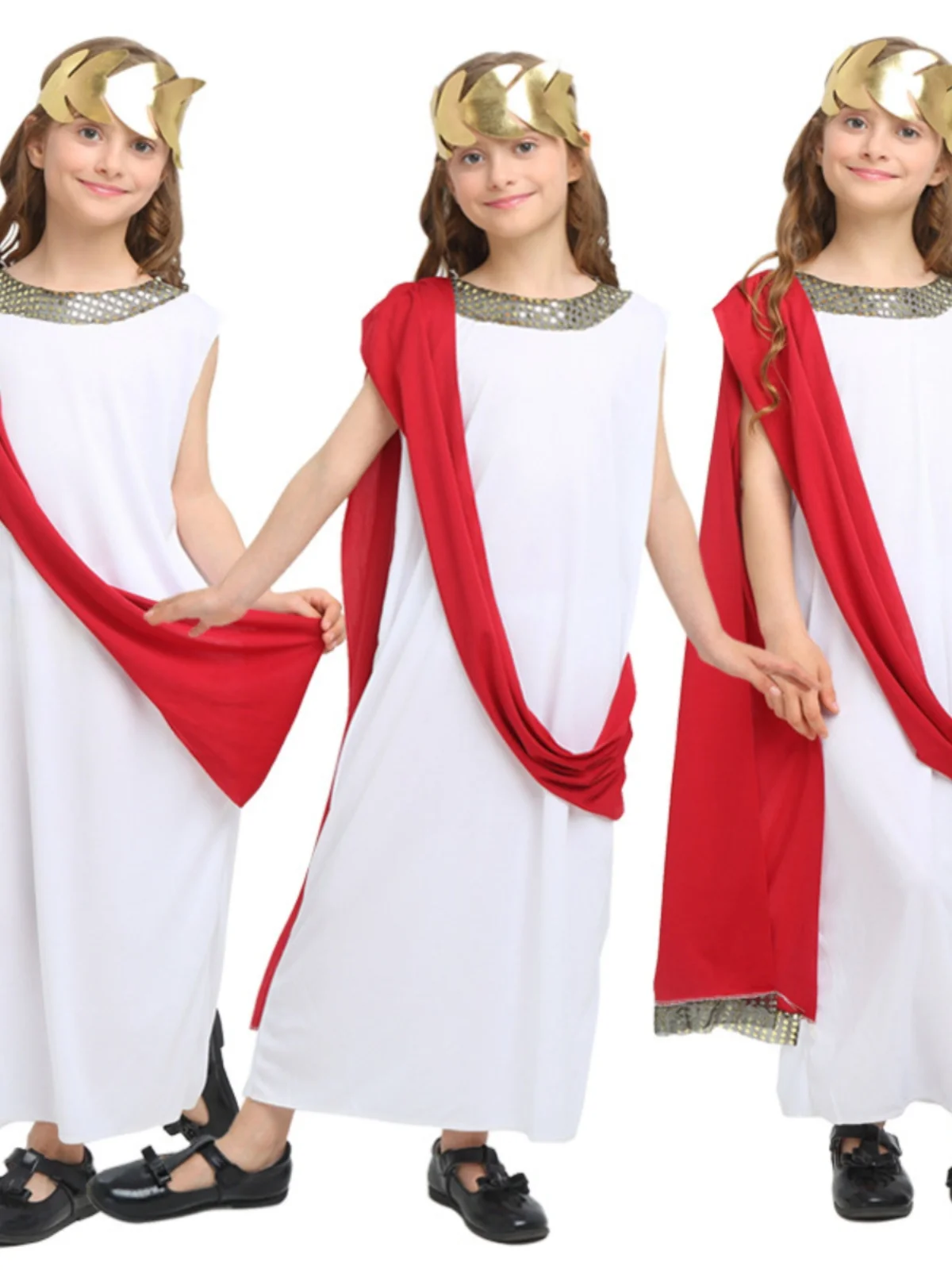 زي أداء إلهة رومانية للأطفال الصبيان، زي تنكري للهالوين بطابع روماني قديم، زي مسرحي عرقي للعروض #2