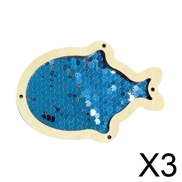 3xDIY occupé conseil partie poisson paillettes début jouet éducatif pour enfants cadeau d'anniversaire jaune