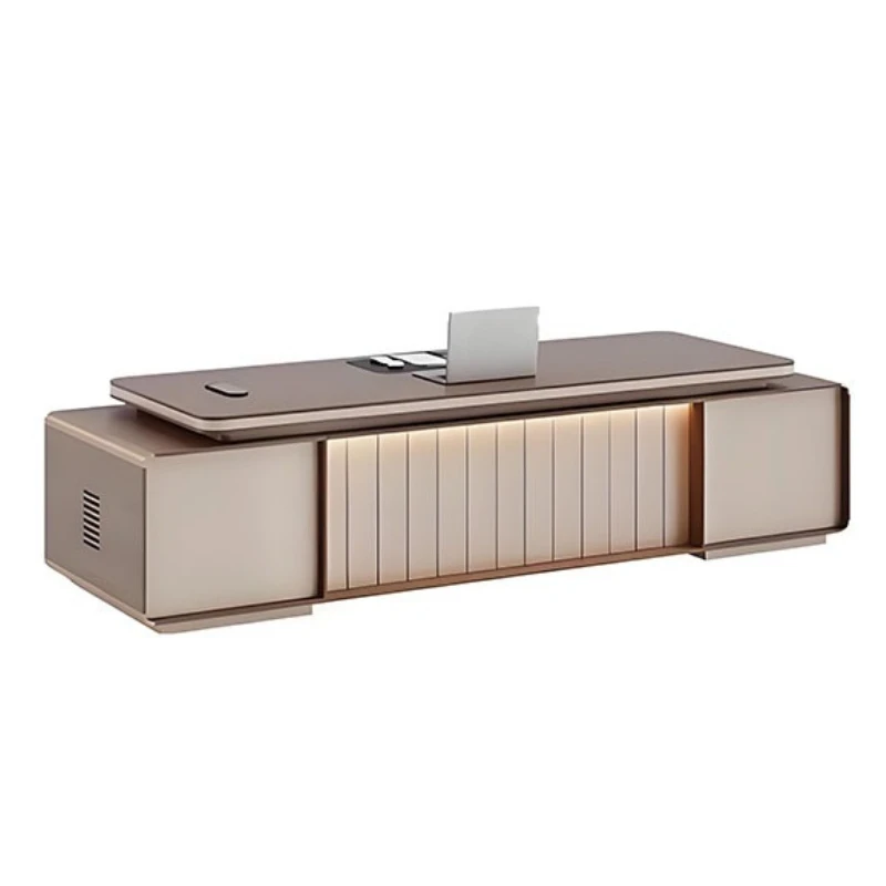 

New Chinese-style small boss desk light luxury high-end solid wood paint large desk office furniture