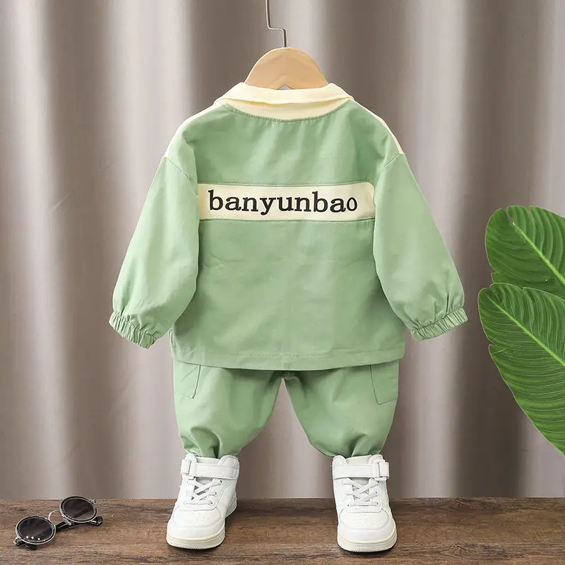 Spring Autumn Kids Boys Clothes Patchwork Hoodies Pants 2Pcs/sets Outfit Infant Kids Sport Casual Clothing Tracksuits With Bag