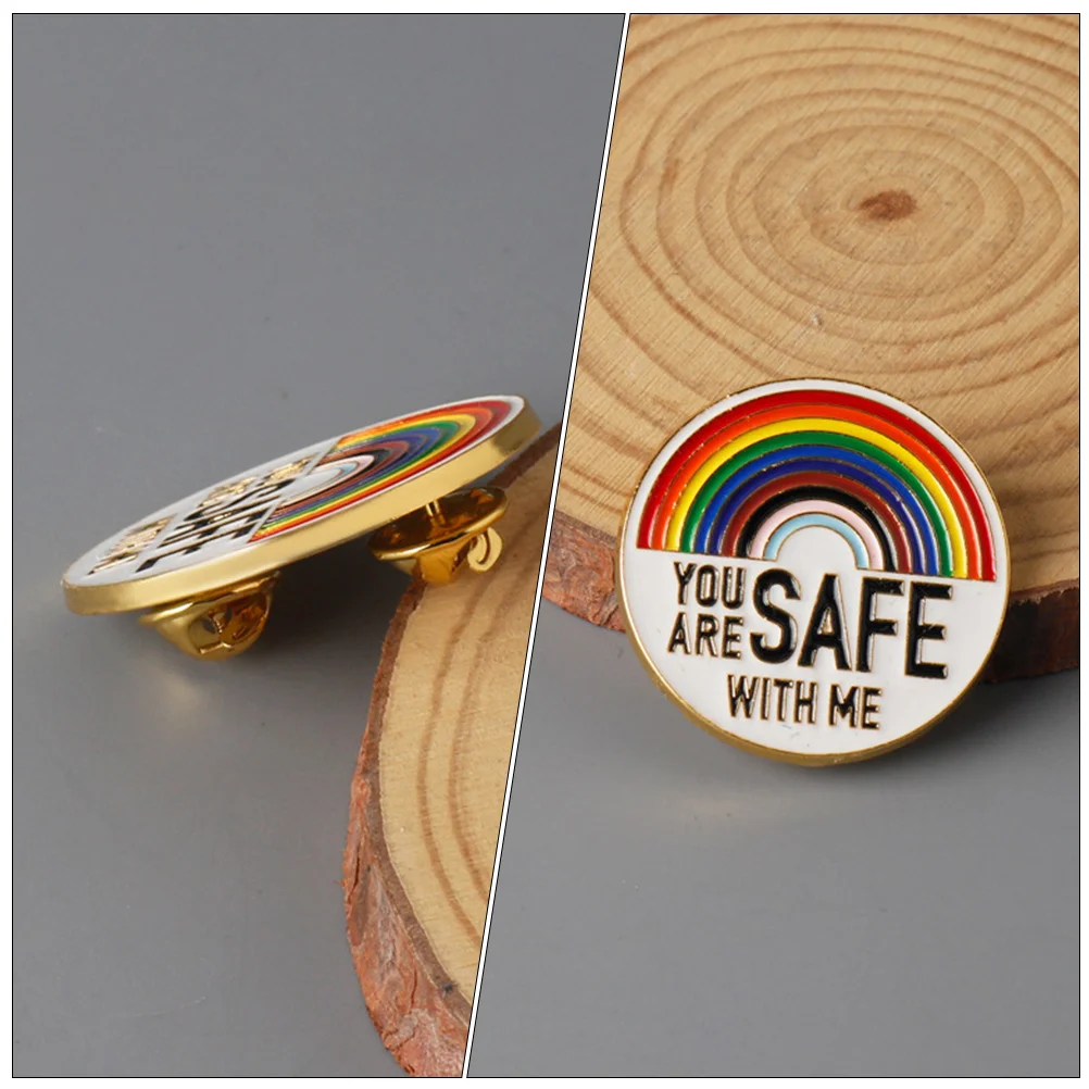 2 Pcs Fallout Pride Month Badge Boutonniere Pins You Are Safe with Me Coat Nurse