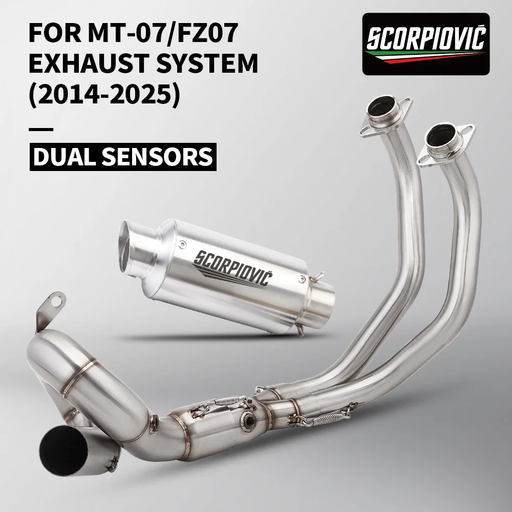 

For MT-07 MT07 MT07 Front Connection Pipe with DUAL SENSORS exhaust system F02 F01