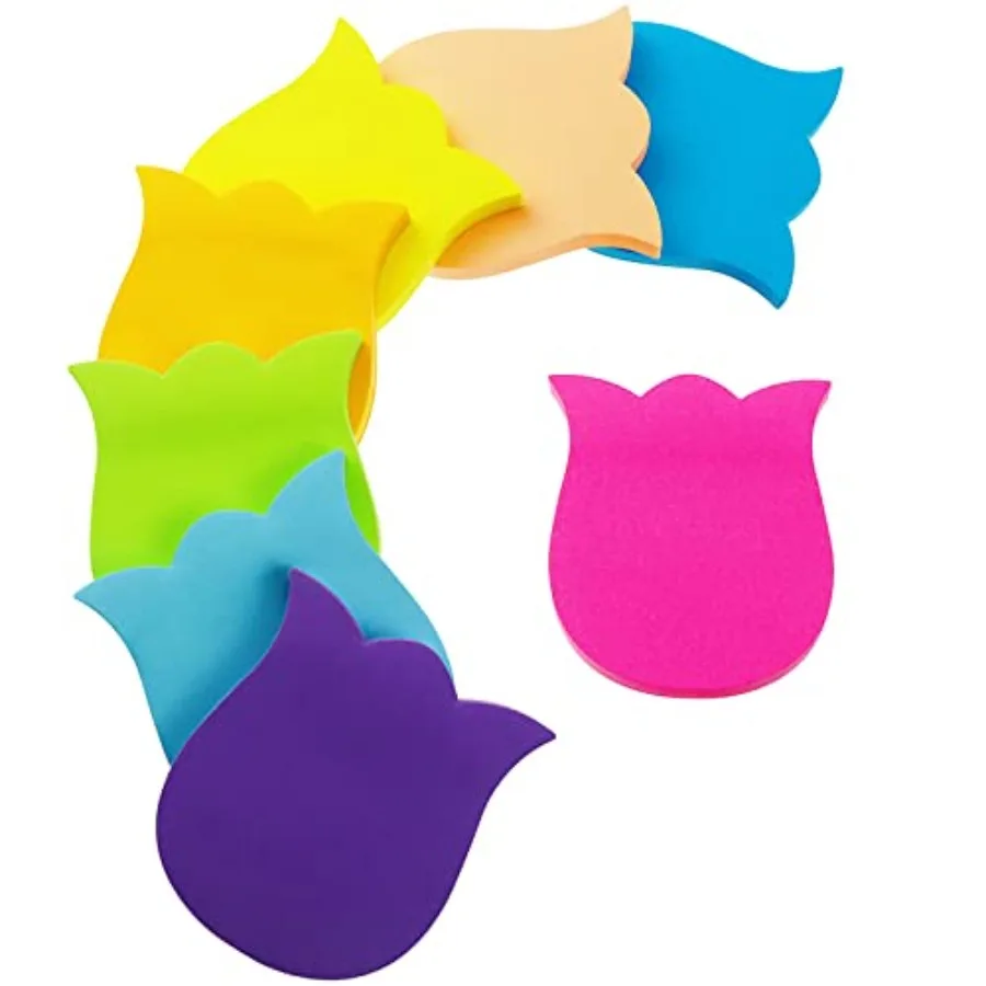 

Sticky Notes, 560 Sheets 3 × 3 Inch Tulip Shape Self Sticky Notes Pad, Colour Sticky Notes, Bright Colors Self-Stick Pads for H