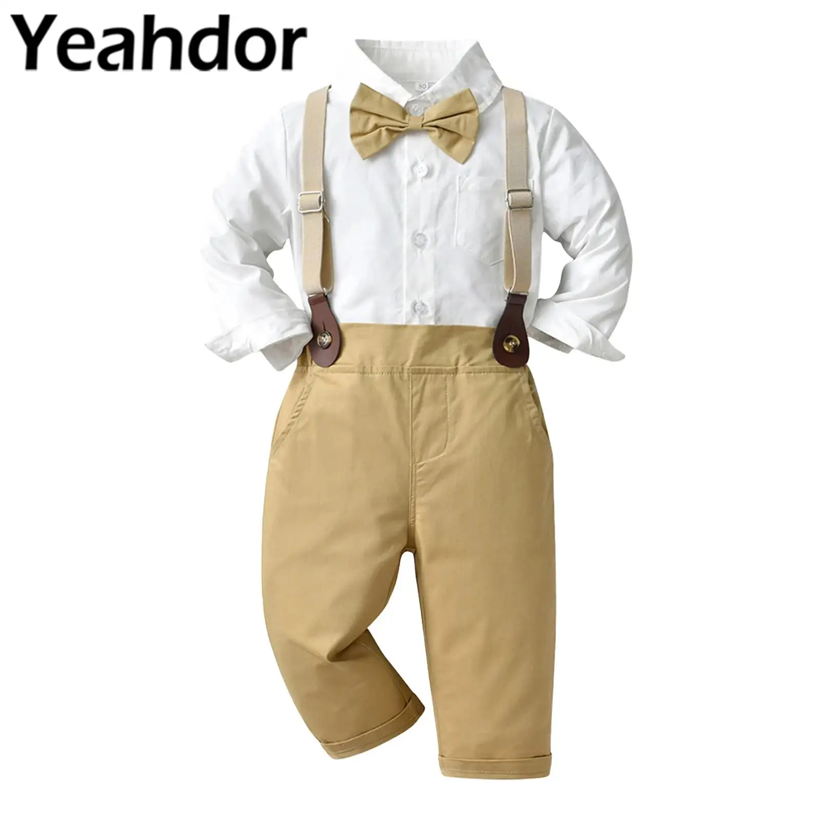 Boy's Gentleman Suit Birthday Party Outfits Kids Formal Outfit Baby's Christening Clothes Set for Wedding Banquet Baptism Wear