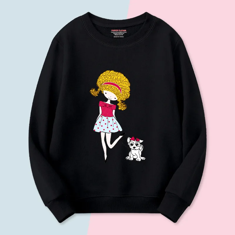 هوديي للفتيات، بلوزة رياضية للأطفال برقبة دائرية وأكمام طويلة، طبقة أساسية عصرية وغير رسمية للفتيات، نمط الخريف، دافئ