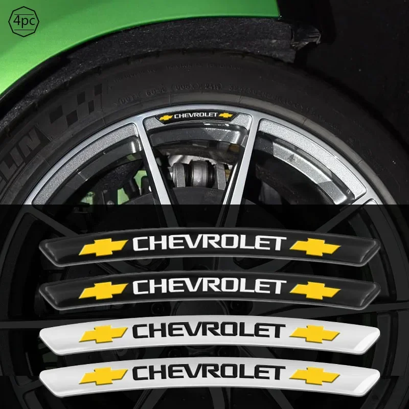 4pcs Car Tire Rims Sticker Car Logo Wheel Eyebrow Decor Decal For Chevrolet Colorado Cruze Spark Captiva Malibu Trax Aveo Camaro