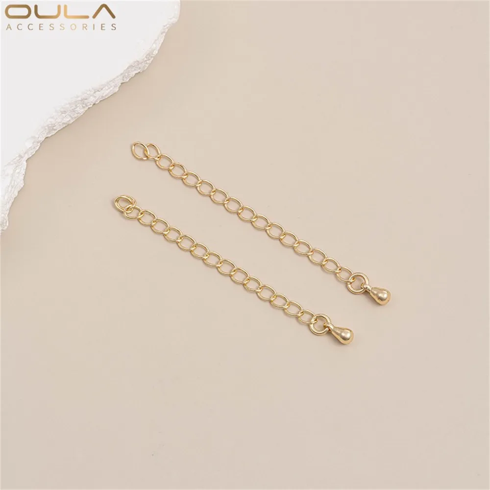 

Позолоченная цепочка на хвост 14 карат, удлиненная цепочка в форме каплевидного сердца, браслет ручной работы своими руками, ожерелье, аксессуар для удлиненной головки цепочки