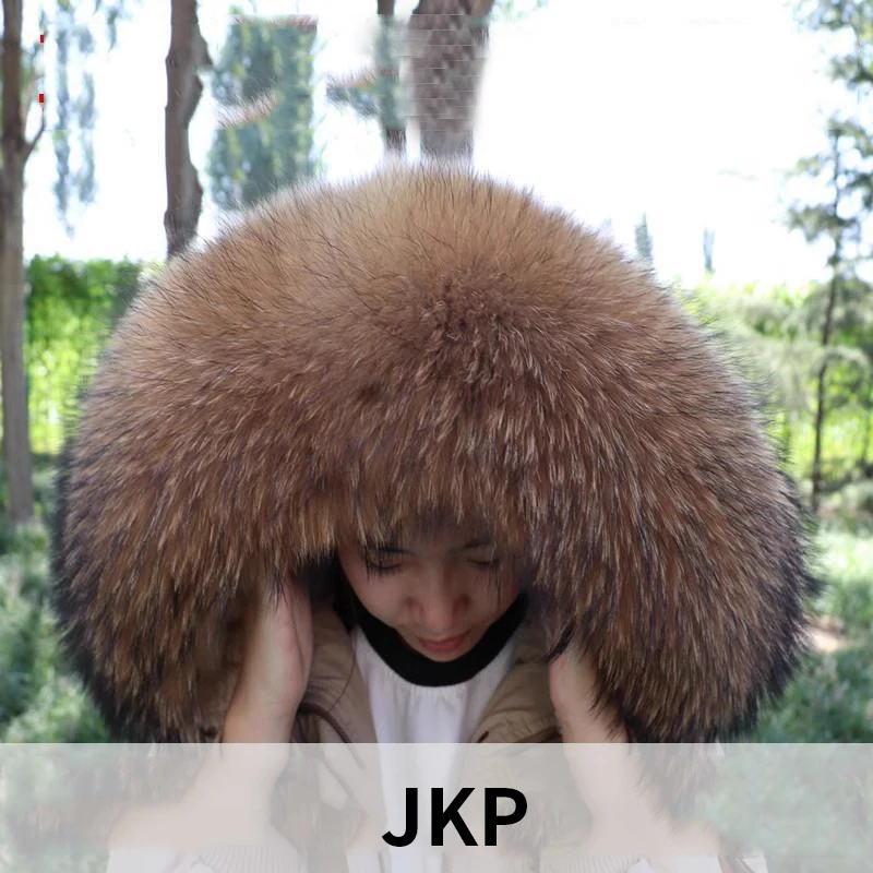 Real raccoon big hair collar scarf men and women Parker down jacket accessories natural fur all kinds of clothing applicable