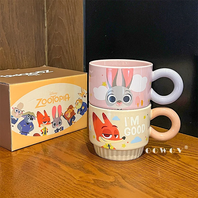 

Kawaii Zootopia Mug 2025 New High Beauty Water Cup Judith Nick Coffee Cup Couple Pair Cup Boxed Birthday Gift