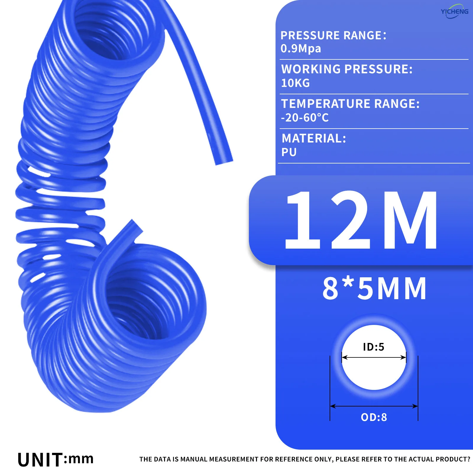 

PNEUMATIC Polyurethane Recoil Air Hose, Air Compressor Hose 12meters Long,Spring trachea