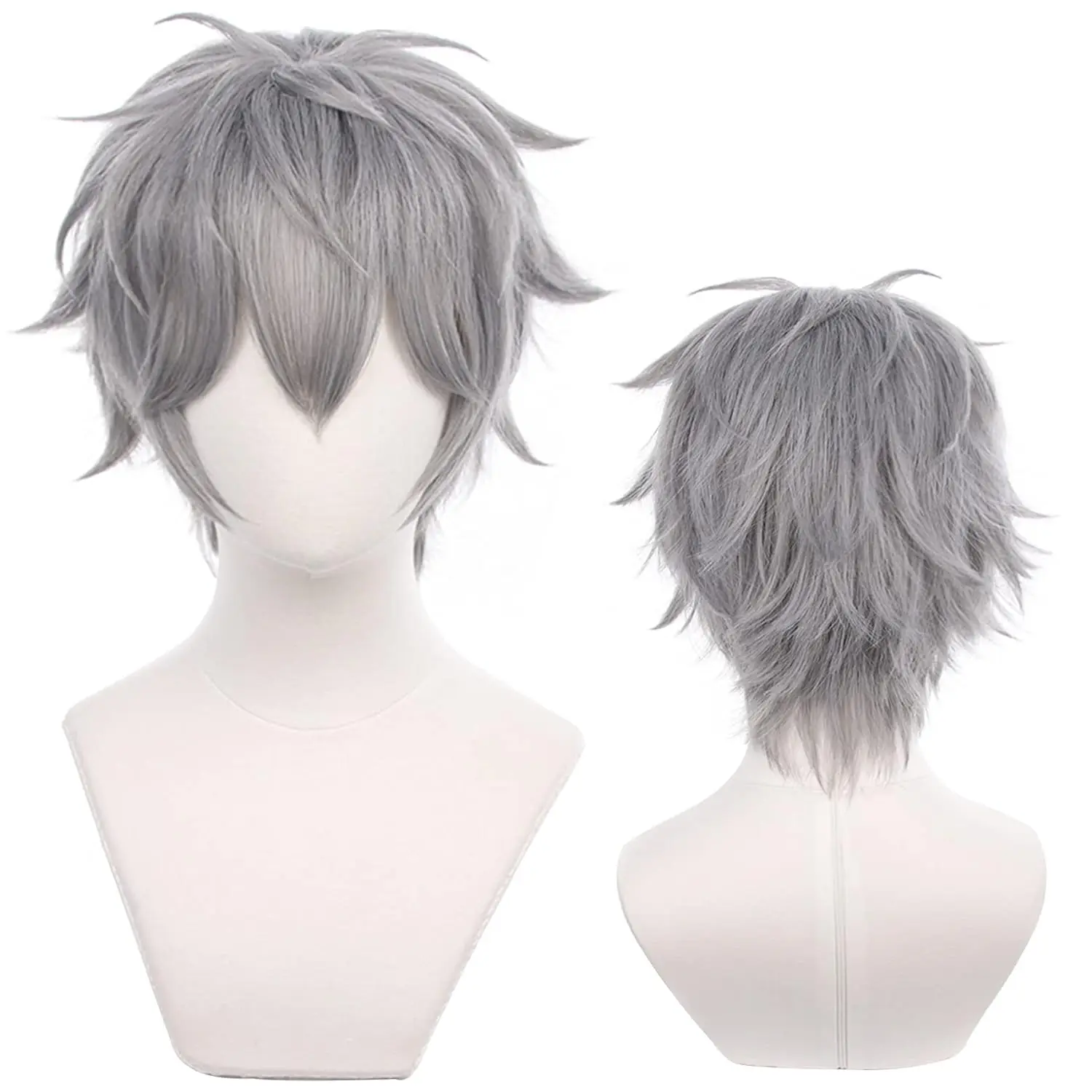 

Grey Cosplay Wig for Anime Ensemble Stars Sena Short Straight Heat Resistant Fiber Synthetic for Halloween,Cosplay Show Wigs
