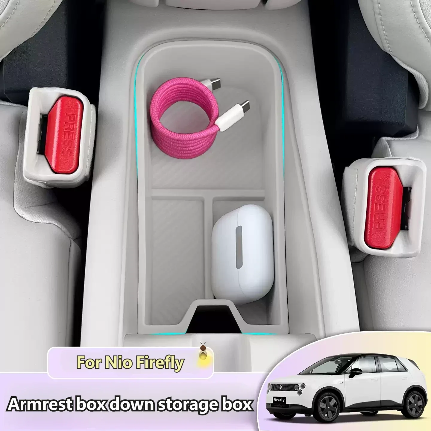For Nio Firefly Armrest Box Car Under-Center-Console Storage Box Modified Interior Accessories
