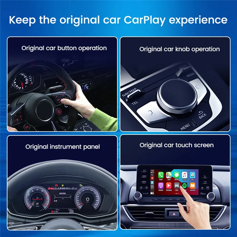Wireless Carplay อะแดปเตอร์แบบพกพารถเชื่อมต่อระหว่างกันรถนําทางสมาร์ทกล่องสําหรับ Apple Wireless Carplay Dongle