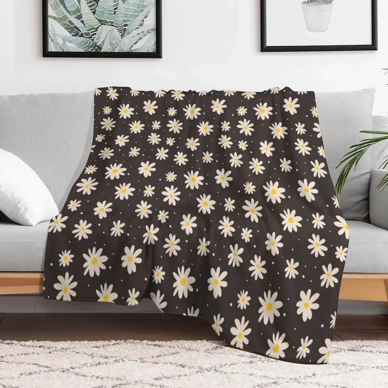 

Daisy Grunge Throw Blanket warm winter Soft Beds Blankets