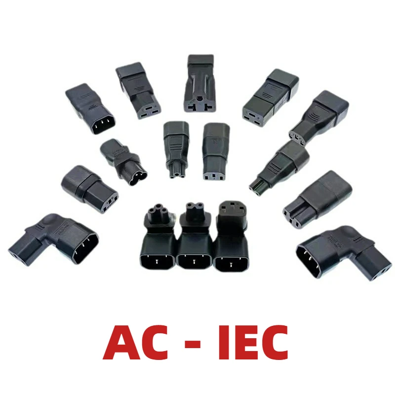 1pcs Black 6A 10A 16A IEC320 C15 C13 C14 To C19 C20 C21 C5 C6 C9 C7 C8 Convert Connector Electric UPS PDU AC Socket Adaptor Plug