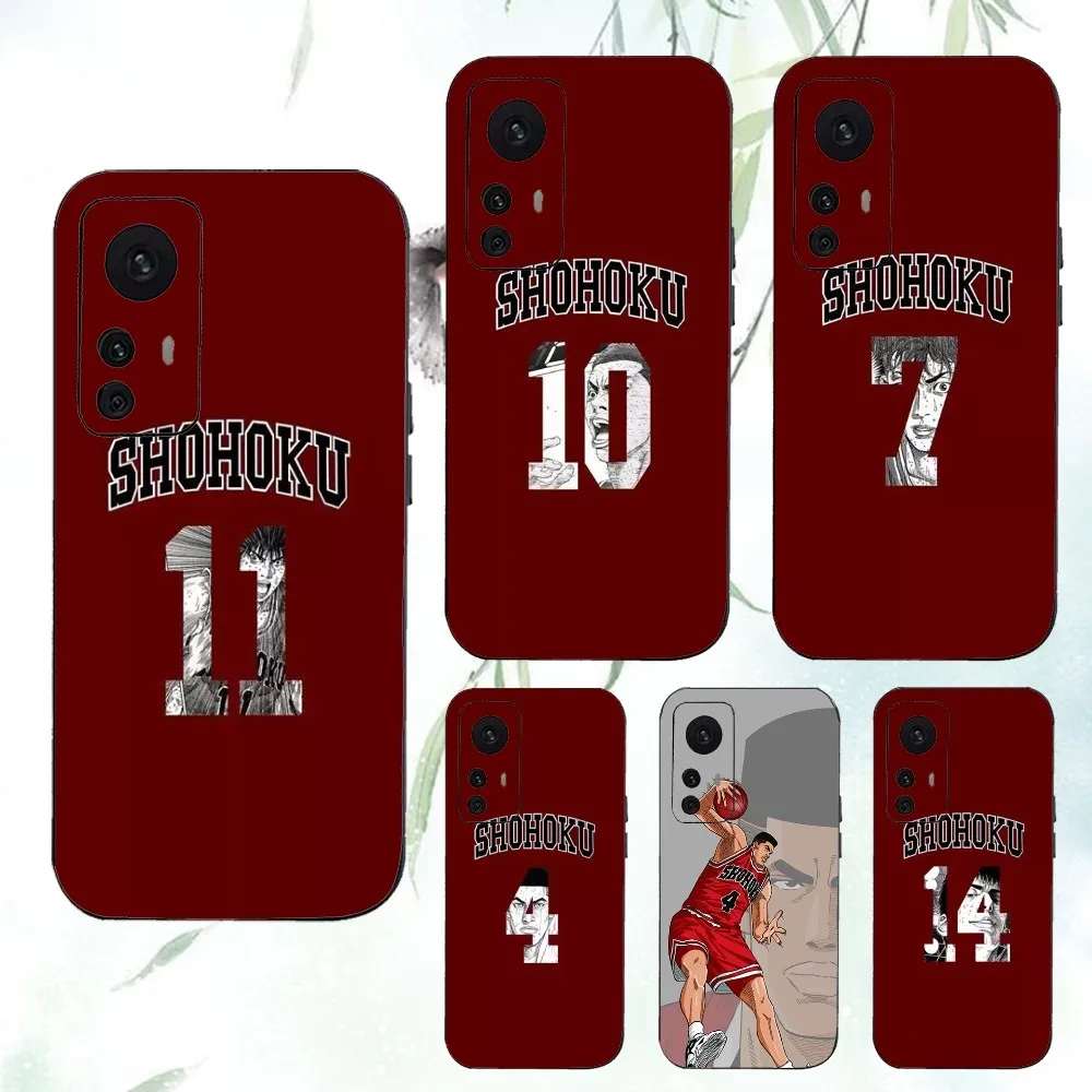 S-Slam D-Dunk Anime Basketball Phone Case For Xiaomi 11 Redmi Note 11 5G 8T 9A 9 10T Note8Pro Note9 12SUltra Black Case