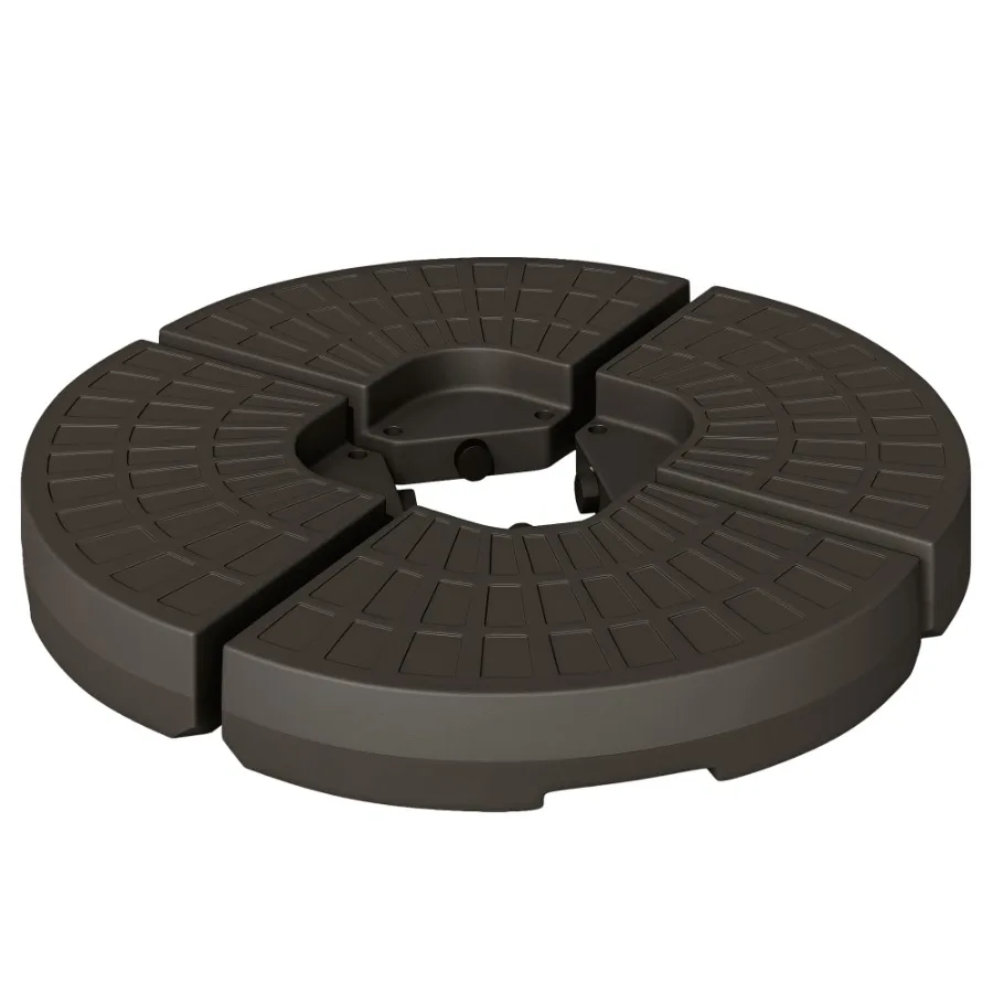 

Cantilever Patio Umbrella Base Fan Shaped Weights with Handles Durable Material Coffee