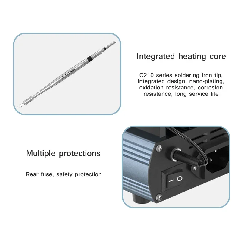 SUNSHINE S2 stazione di saldatura a riscaldamento rapido per la manutenzione del telefono cellulare C210 punte di ferro macchina per la riparazione