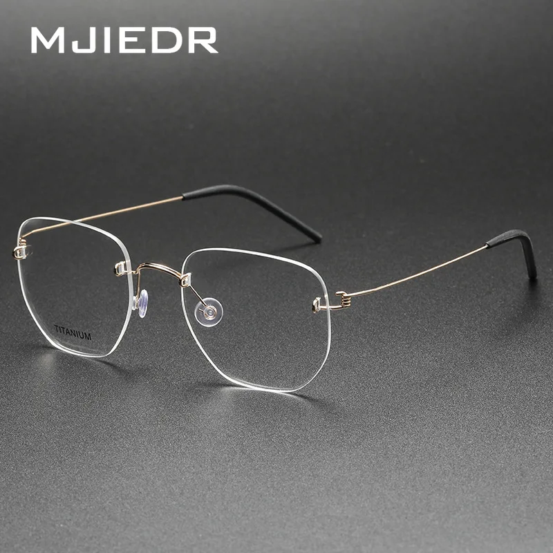 

High Quality Handmade Titanium Rimless Glasses Frames Men Women Luxury Retro Small Size Prescription Eyeglass Frame Eyewear