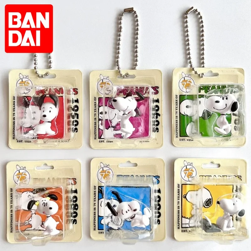 

Подлинная капсульная игрушка Bandai Gashapon, аниме Snoopy Mini Fiugre, издание 75-летия, миниатюрная модель, игрушки, сумка, подвеска, подарки