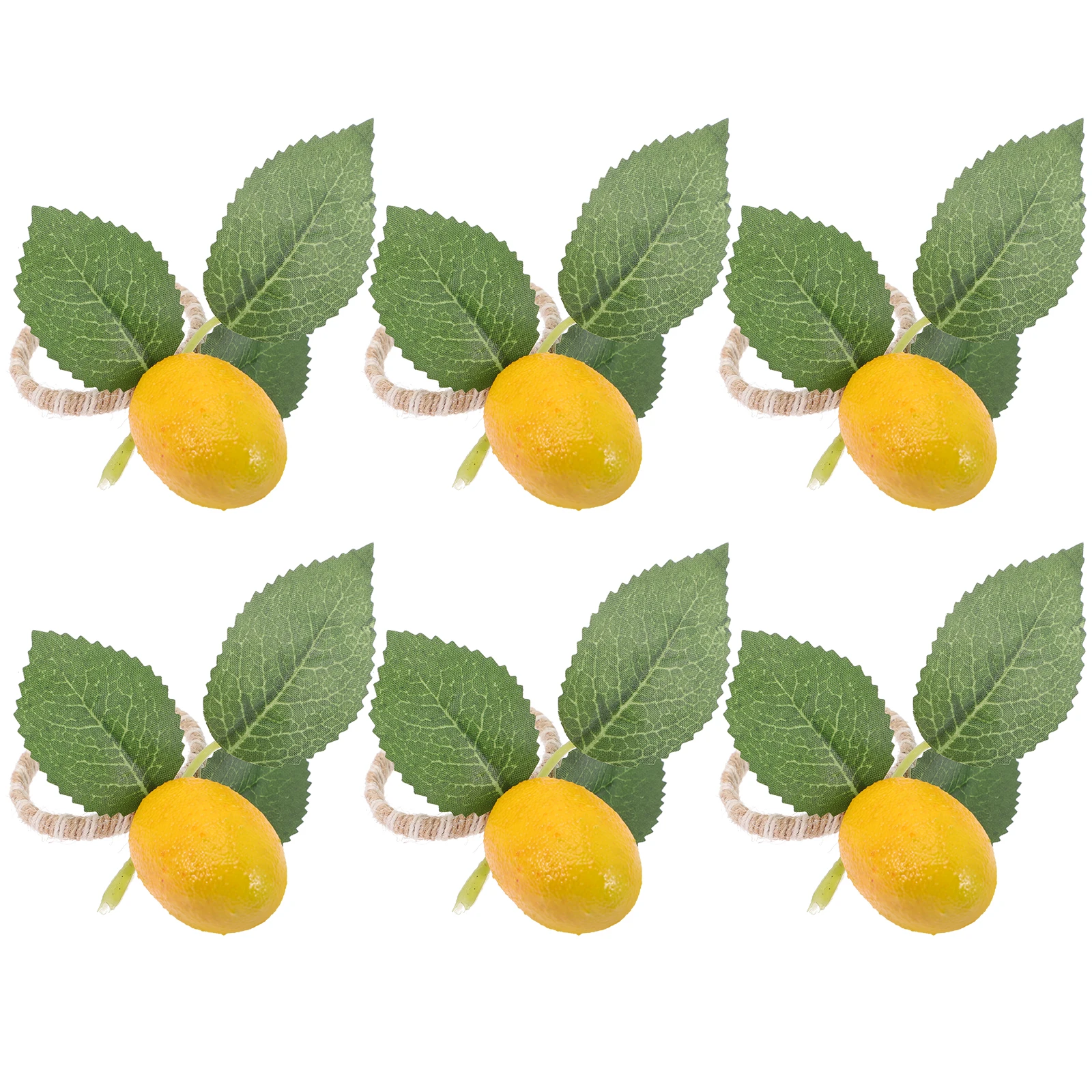 

6 Pcs Plastic Fruit Napkin Rings Detailed Workmanship Safe Lovely Lemon Design Decorate Napkin Birthday Parties