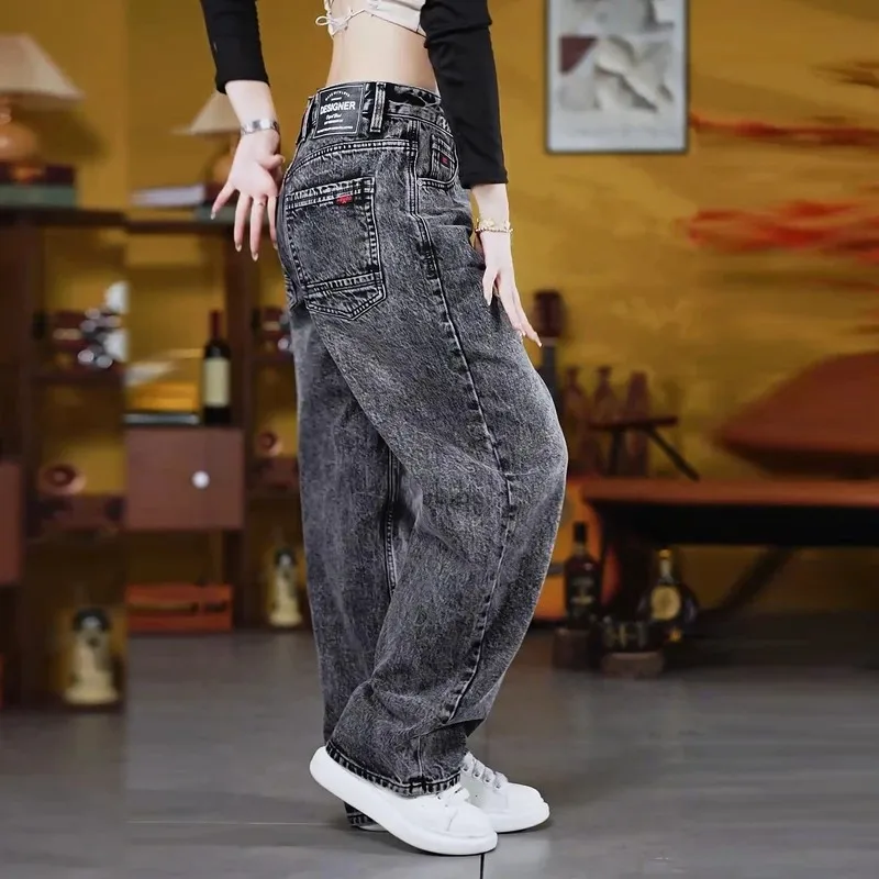 

High-End Snowflake Men's Jeans Casual Loose Wide Leg Fashionable Versatile Comfortable Cotton Blend Wear Resistant