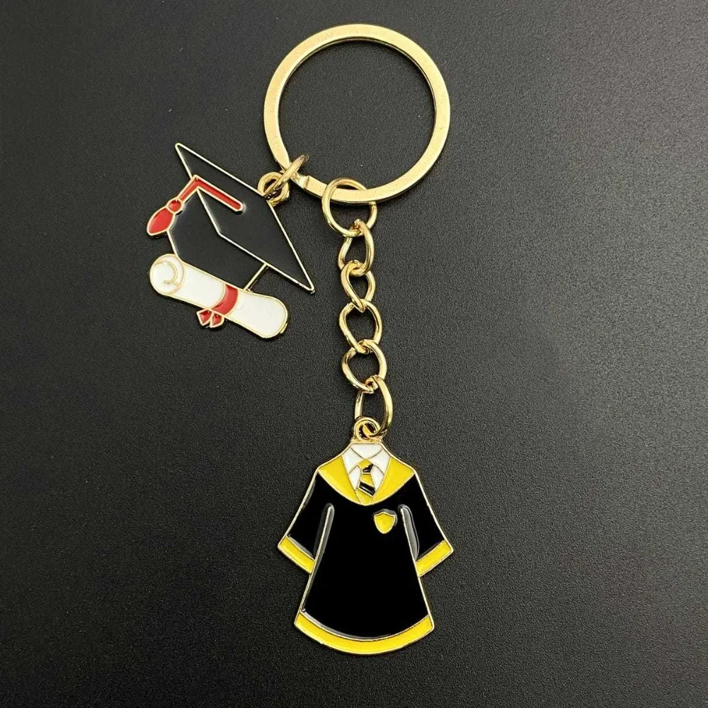 Graduation Commemorative Bachelor's Hat Bachelor's Uniform Mobile Phone Pendant College Style Keychain Metal Accessories
