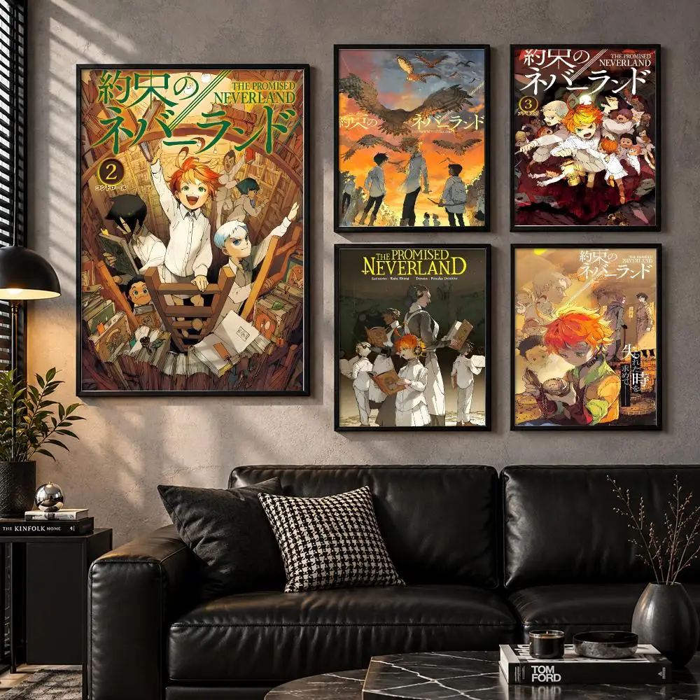 The Promised Neverland Orphanage Secrets Escape Thriller Anime Poster Aesthetic Unframed Wall Prints for Bedroom & Living Room