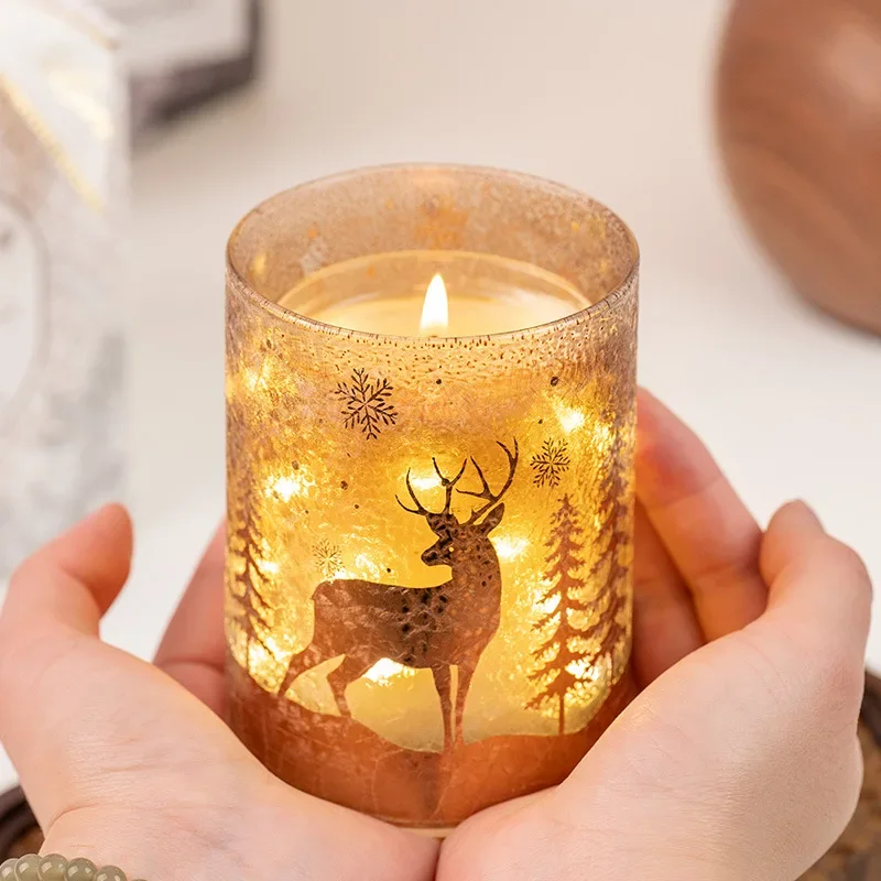 

Candle Jar Christmas Atmosphere Aromatherapy Candles Christmas Decoration Led Candle m
