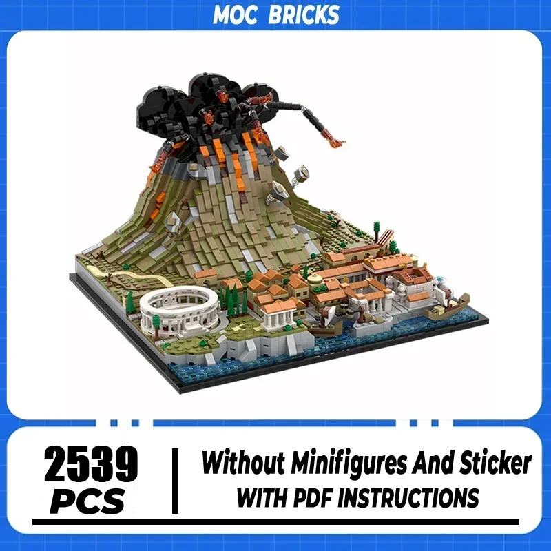 

Модель Street View Moc Building Bricks Vesuvius Pompeii Volcano Technology Модульные блоки Подарки Игрушки для детей Наборы для самостоятельной сборки