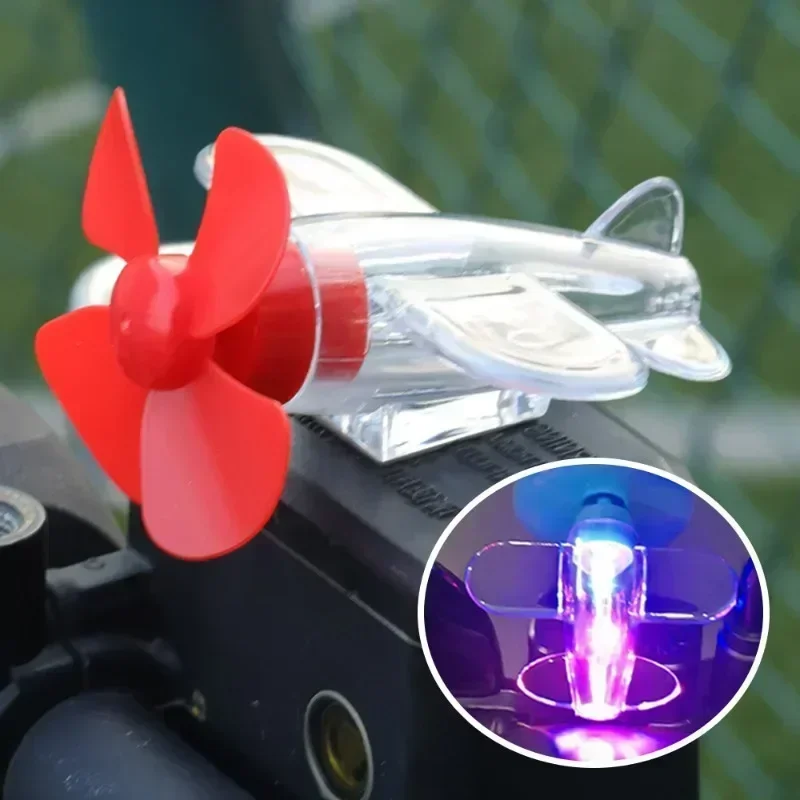 Motorcycle & Car Electric LED Colorful Lights Rotatable Airplane Wind-Powered Airplane Decor Car Motorcycle Bikes Bicycle Decor