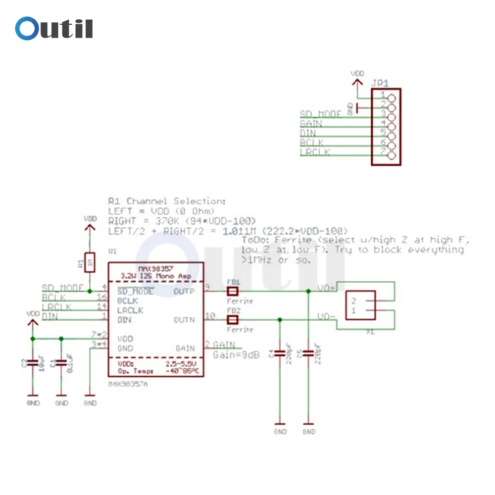 MAX98357 I2S papan Amplifier 3W, papan sirkuit modul dekoder DAC Kelas D untuk Raspberry Pi ESP32