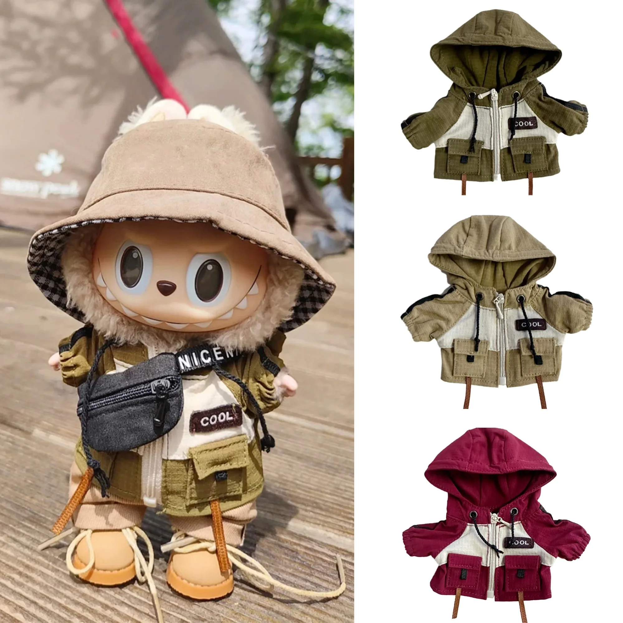 

Cool Coat with Pants Shoes For 17cm Labubu 3.0 Doll Clothes Outfit Accessories Ropa Labubu Plush Doll's Clothing