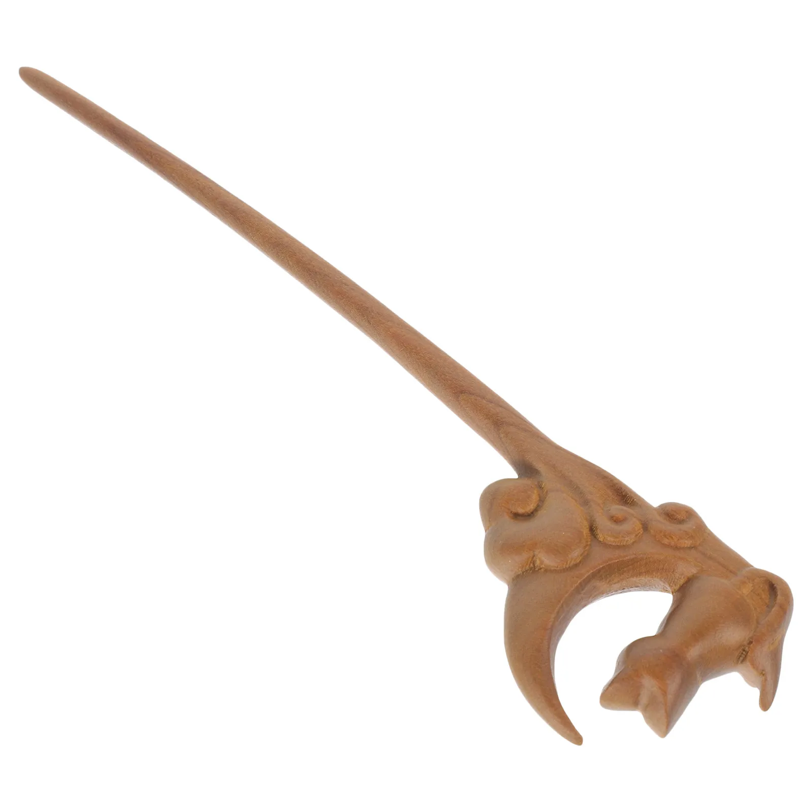

Handmade Wooden Hair Stick Featuring Moon and Cat Design Versatile Bun Pin for Women Updo Hair Accessories Hanfu Fashion Gift