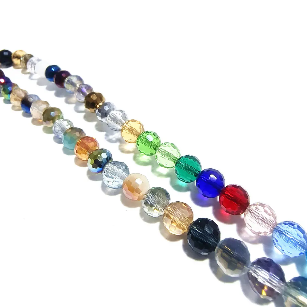 25pcs 8mm 96 Facets Ball Loose Beads Jewelry Making Crafts Diy Findings Crystal Glass Rondelle Spacer Bead