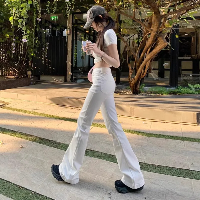 

High Waist Slimming Stretchy Micro Flared Jeans Women's Bootcut Pants Cotton Elastic Casual Trousers Spring Faion