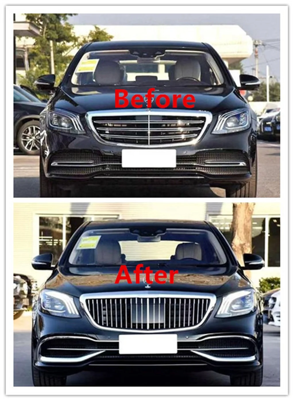 With ACC Function Maybach GT Style Auto Front Grille Fit for Mercedes Benz W222 S Class S450 S500 S63