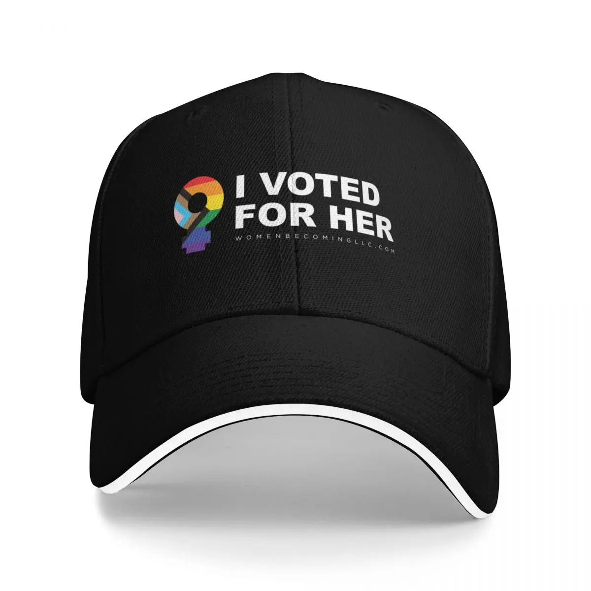 

I Voted for Her - White Text Baseball Cap fashionable men's big size hat Hats For Men Women's