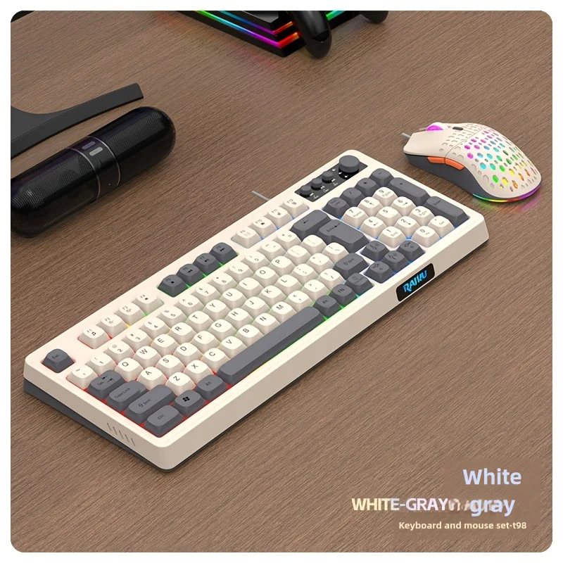 Kit de jeu filaire 2 pièces: clavier et souris ROG avec rétroéclairage USB arc-en-ciel, Compatible avec PC, ordinateur portable, PS4, PS5