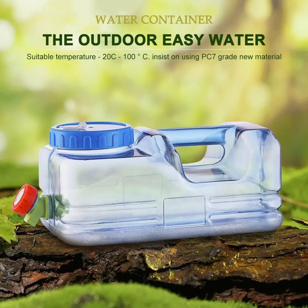 5.5L/10L Camping Car Water Container PC with Faucet Water Storage Tank No Leakage Water Storage Bucket for Camping Picnic Hiking