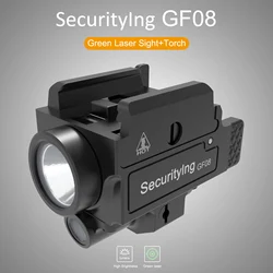 SecurityIng GF08 800 Lumens TypeC USB Rechargeable Adjustable 20-21mm Width Picatinny Rail Flashlight Fit for MIL-STD-1913 Rails