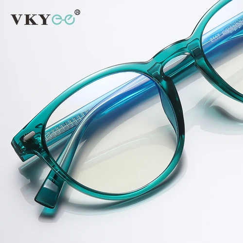 Imagen 2 del producto VKYEE, montura pequeña redonda, diseño de moda Simple, gafas antiluz azul para mujer, gafas fotocromáticas graduadas personalizables
