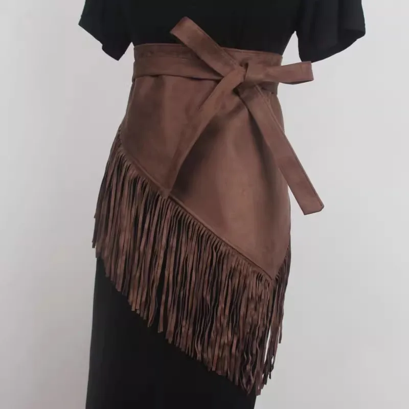 Women's Black Velvet Corset Belt – High-End Decorative Waist Cincher for Dresses and Shirts, Wide Sash Belt with Scarf