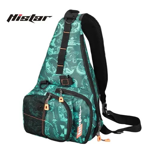 Imagen 1 del producto HISTAR-Bolsa para caña de pescar giratoria, multifuncional, de gran capacidad, impermeable, para cintura, bandolera, pecho, mochila de pesca