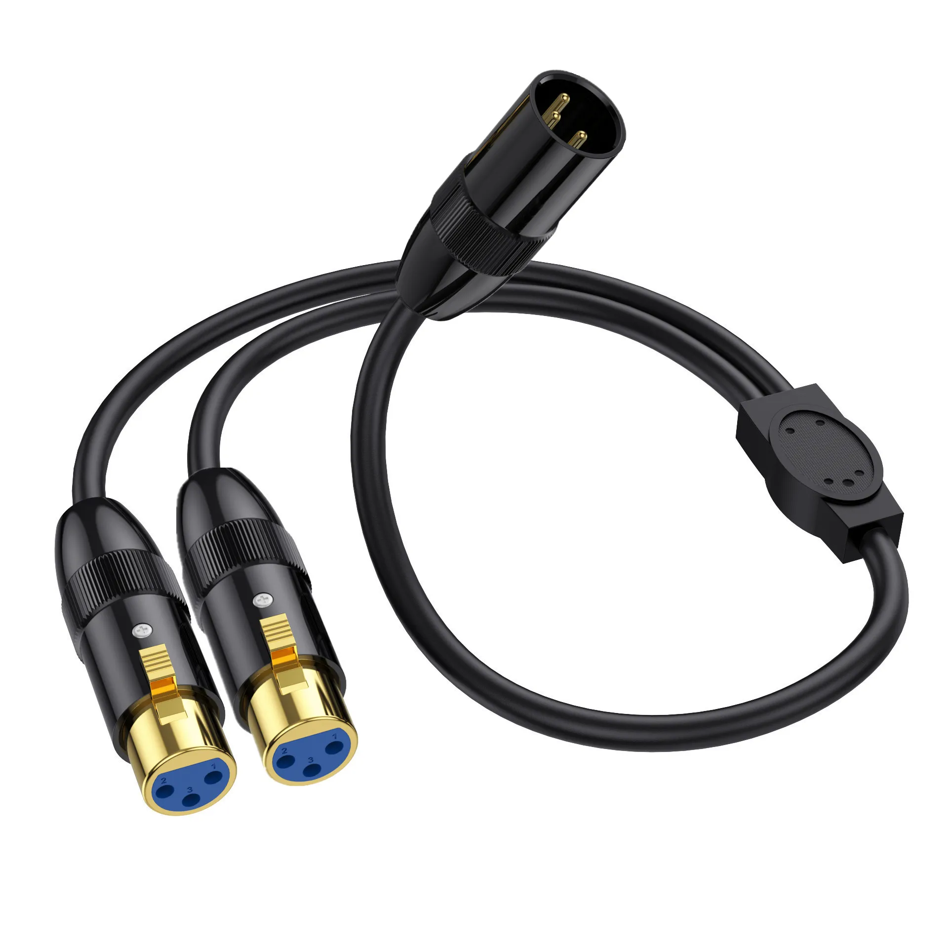 XLR 3P Splitter Cable, XLR Male to Dual XLR Female Y-Splitter 3Pin Balanced Microphone Cable (XLR-M to Two XLR-F)