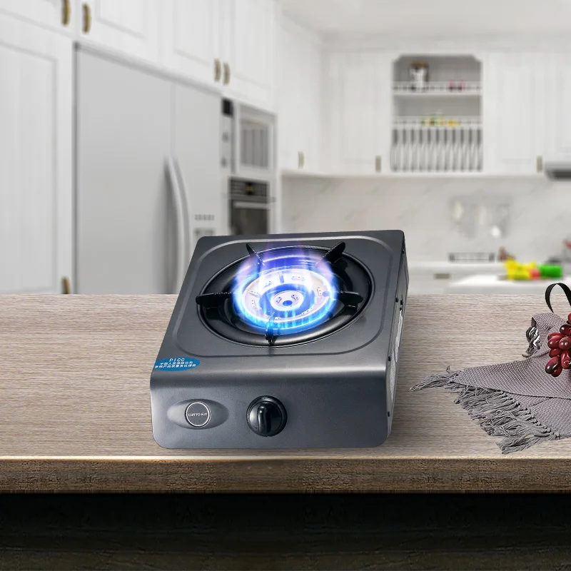 

stainless steel single-burner gas cooker, benchtop energy-efficient LPG and natural gas cooker for outdoor and domestic use